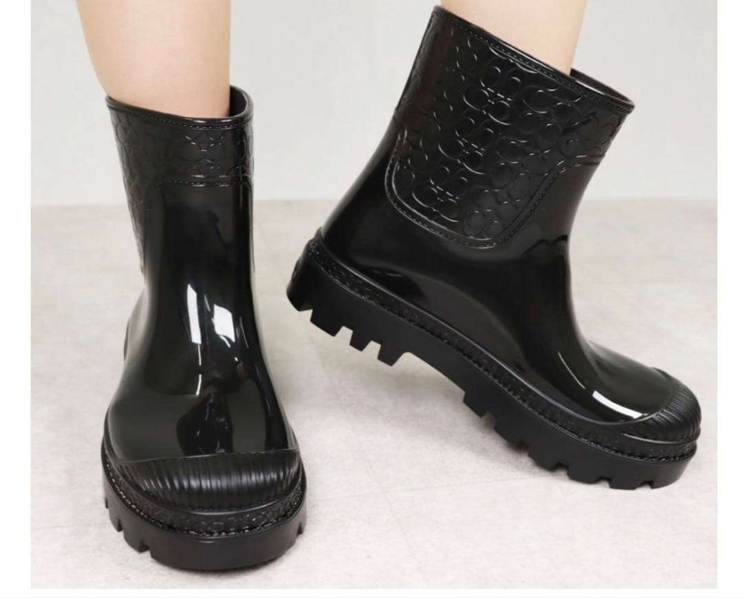 COACH ブラック レインブーツ　26cm