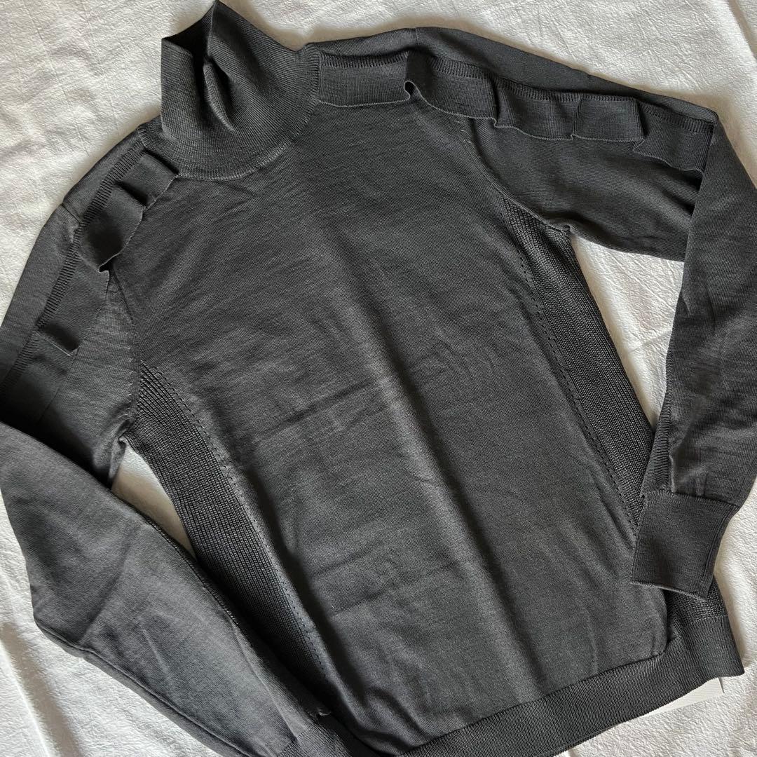 YONFA フラッシータートルニット　charcoal gray