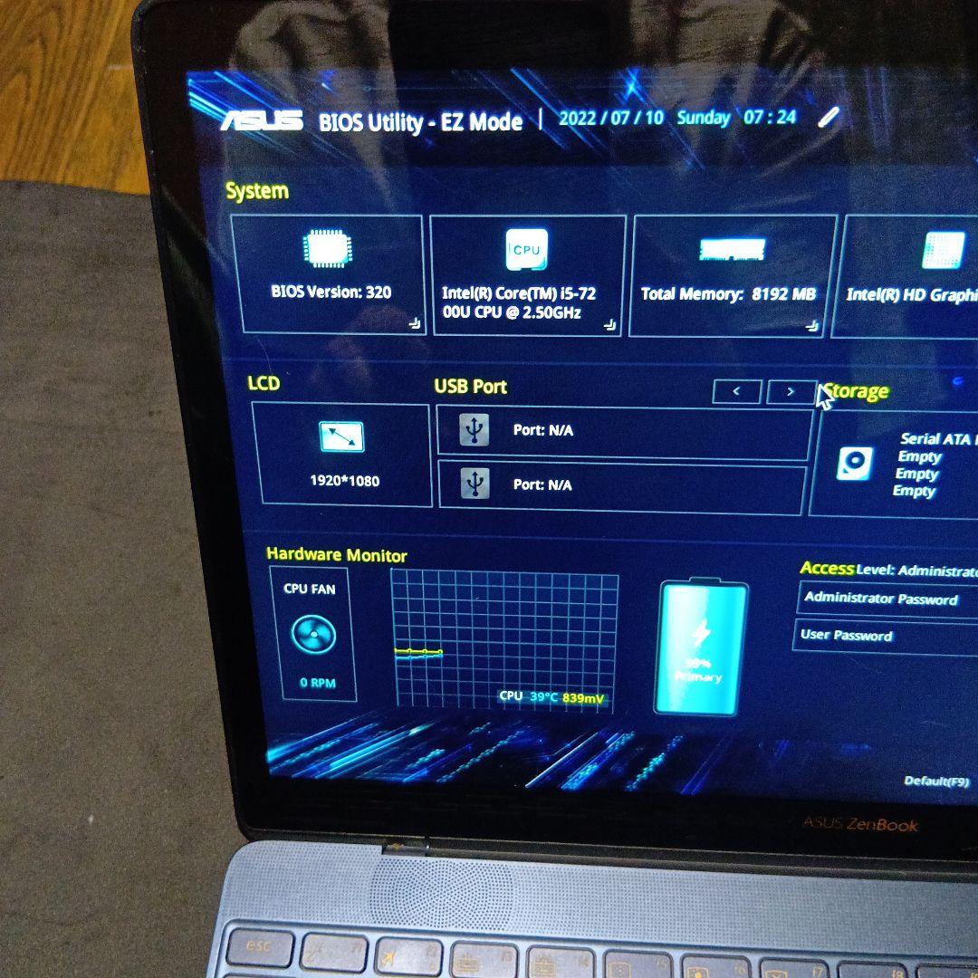 ASUS ZenBook UX390U Core i5 ノートPC ジャンク