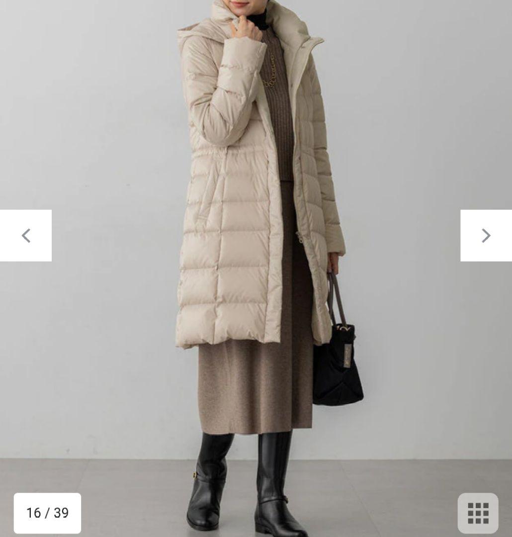 36号　23区今季【VERY掲載/新色追加】シレータフタ ロング ダウンコート