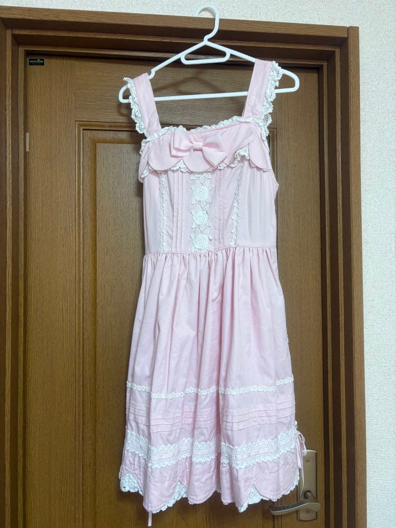 baby リボンスカラップジャンパースカート