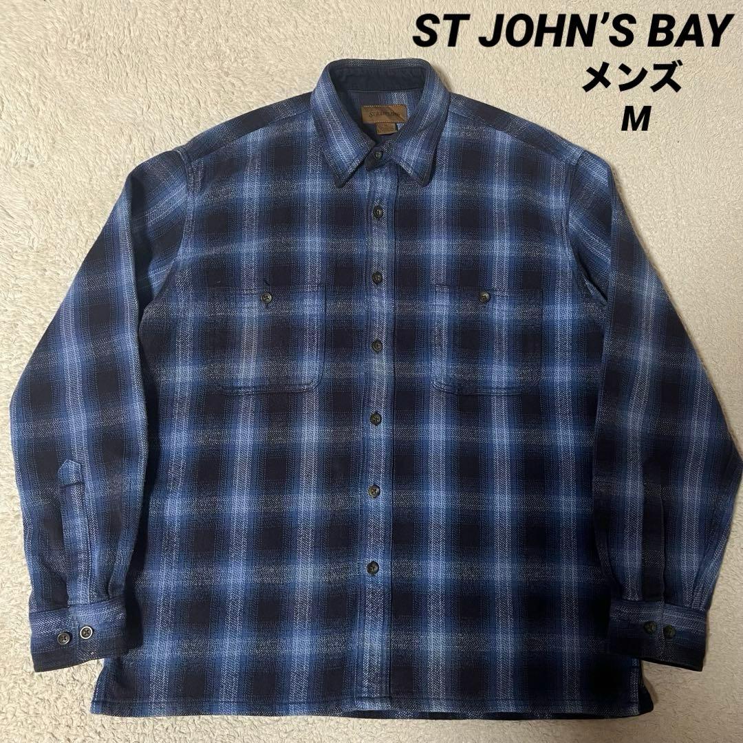 ST JOHN’S BAY フランネルシャツ オンブレ メンズ M