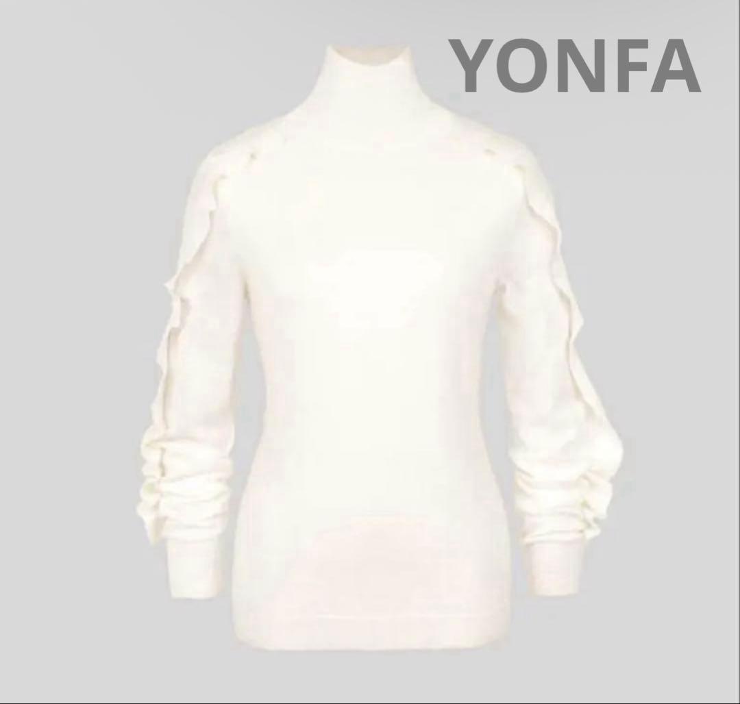 YONFAフラッシータートルニット　フリル　machatt ohga yori