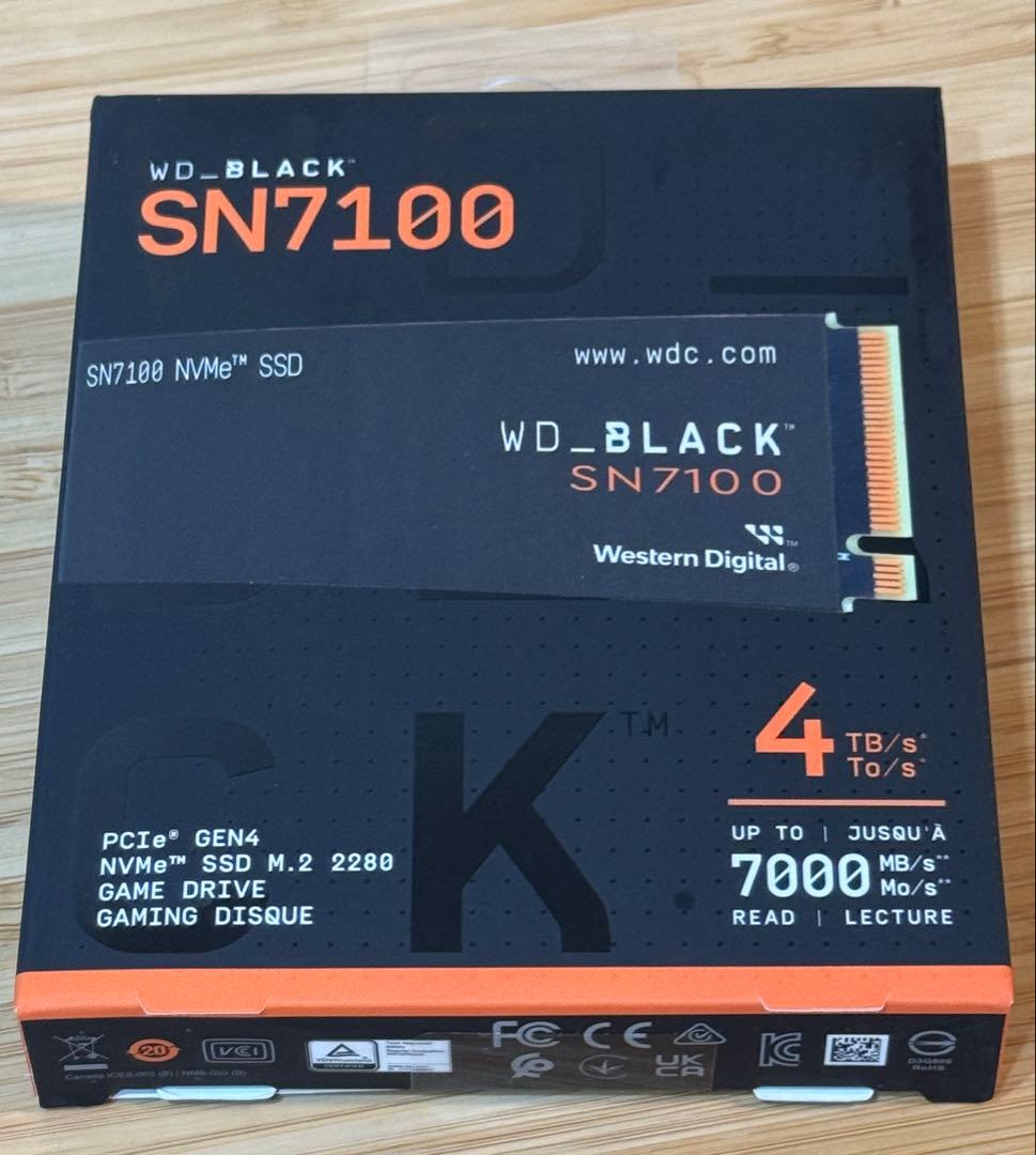 外付けハードディスク・ドライブ WD_BLACK SN7100 4TB NVMe SSD