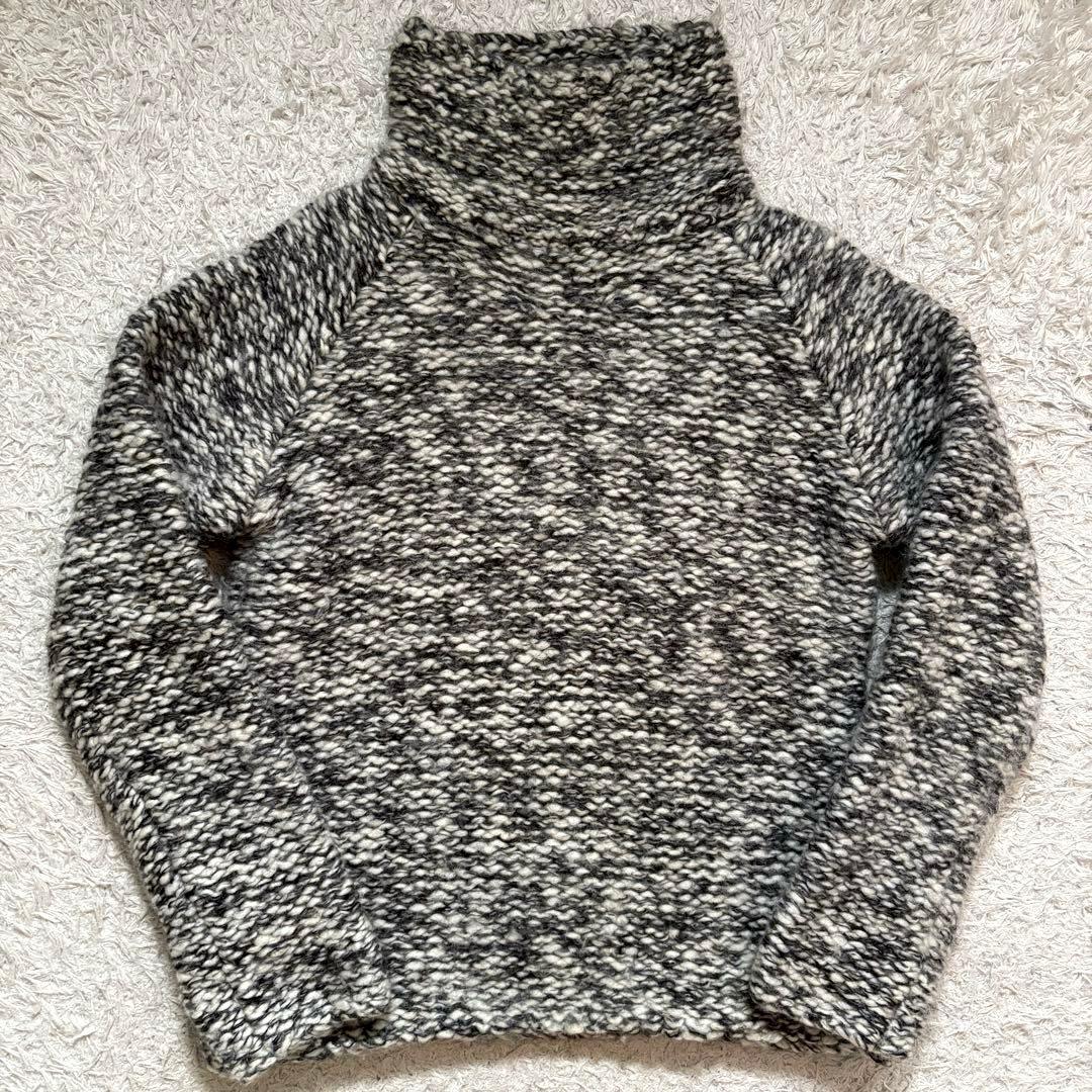 ★モヘア混合★ EMPORIO ARMANI ニット 厚手 イタリア製 白×黒