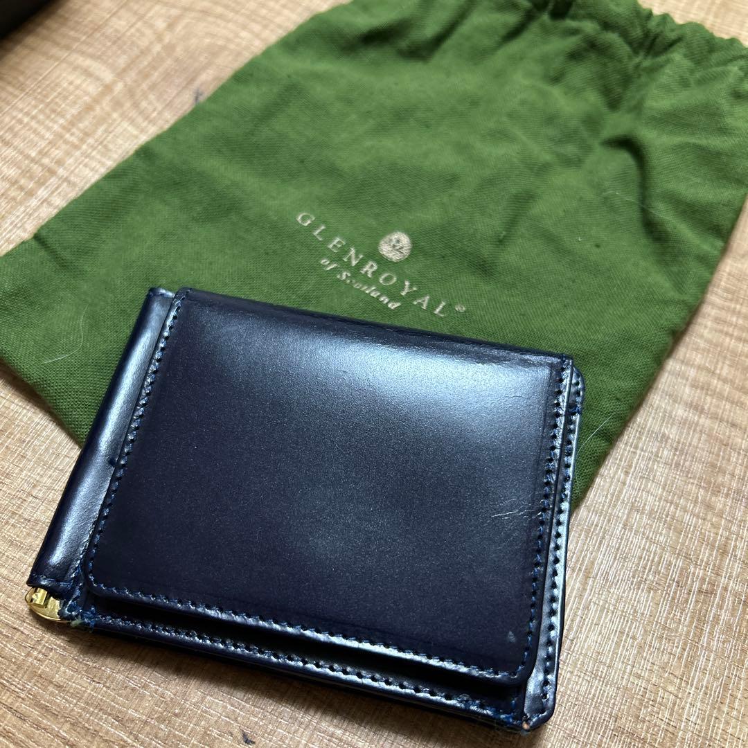 GLEN グレンロイヤル　マネークリップ　札バサミ　ネイビー