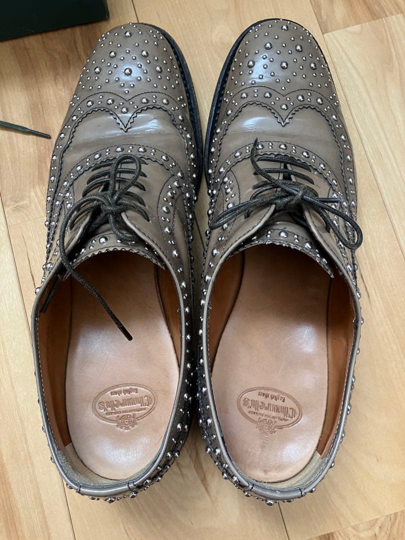 Church’s チャーチ Burwood グレーシューズ　スタッズ37.5