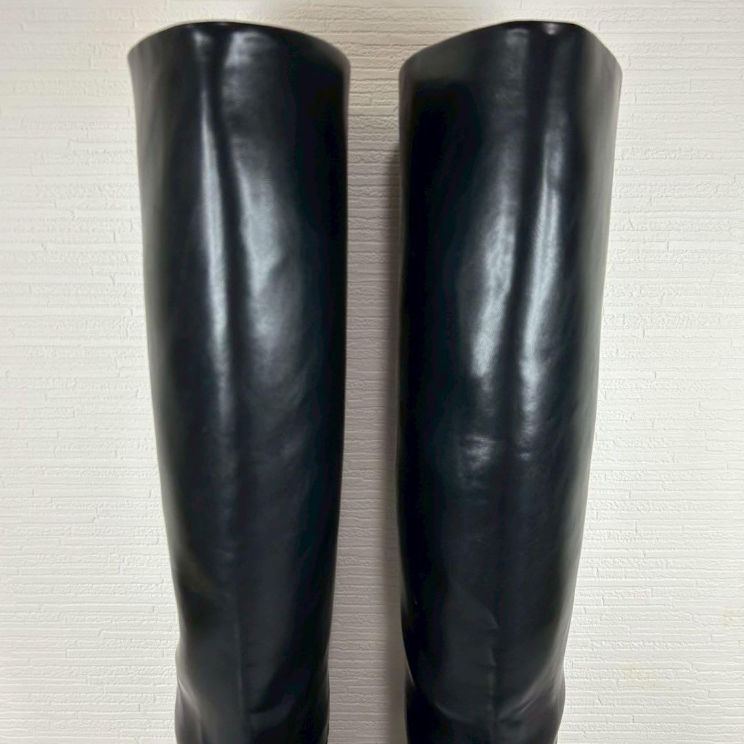 【極美品】ルタロン 2cmワイドシャフトロングブーツ LL レザー