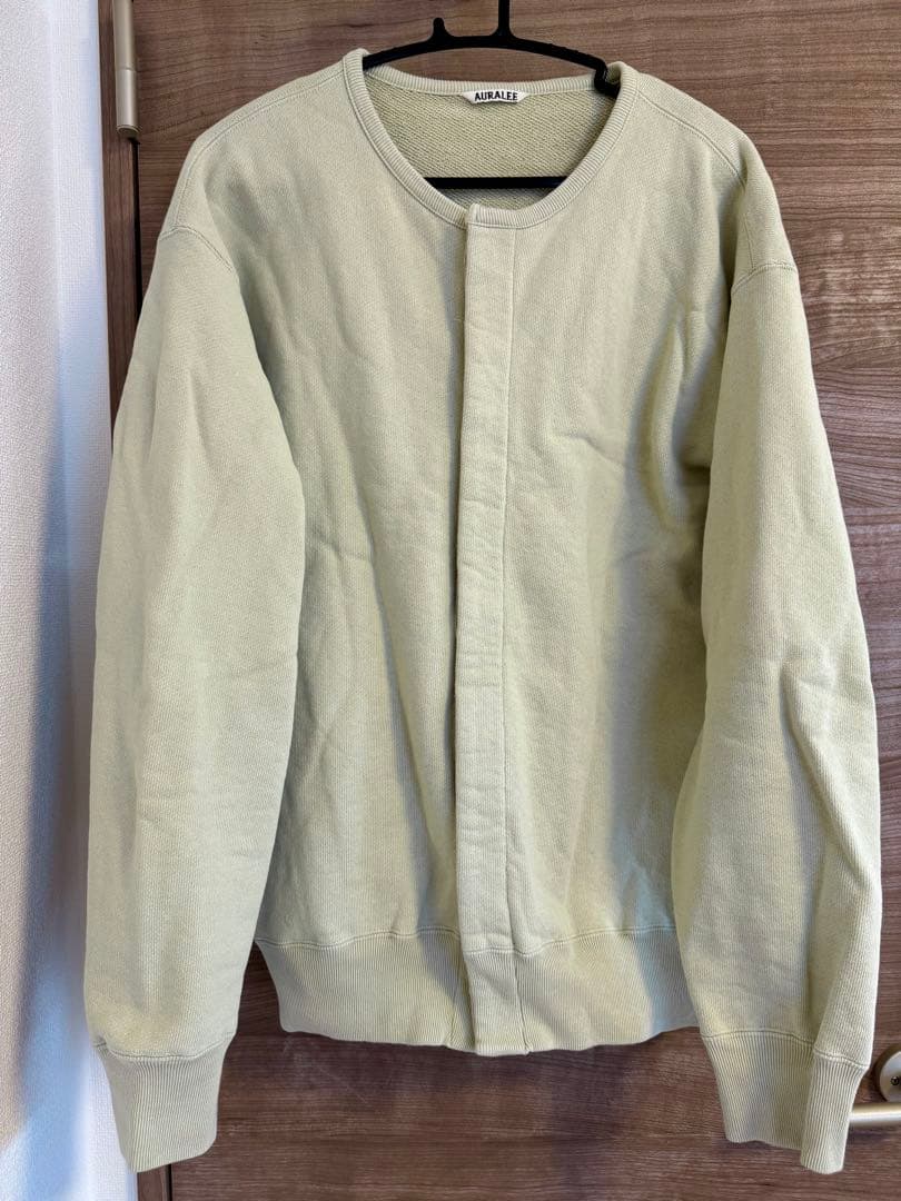 AURALEE フライフロント　ライムグリーンスウェット　サイズ4