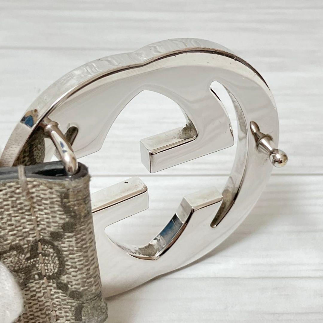 グッチ GUCCI レザー GG スプリーム ベルト シルバー金具 Y790