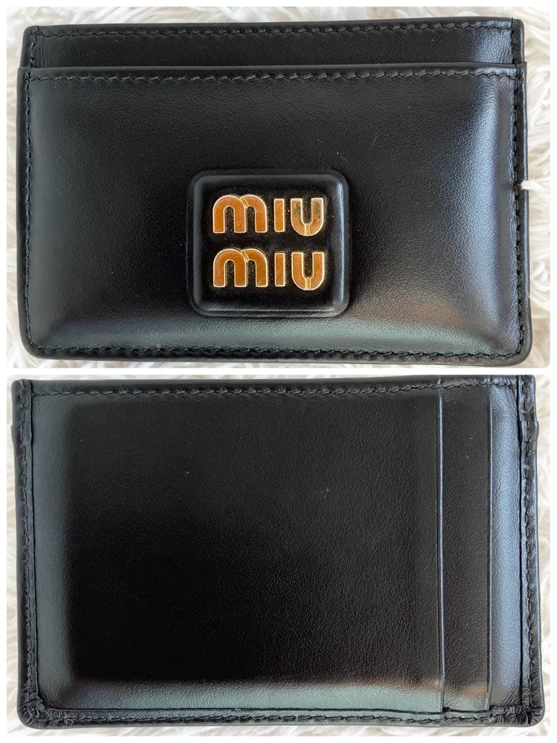 極美品✨FRID搭載✨現行✨ミュウミュウ　カードケース　名刺入れ　ブラック