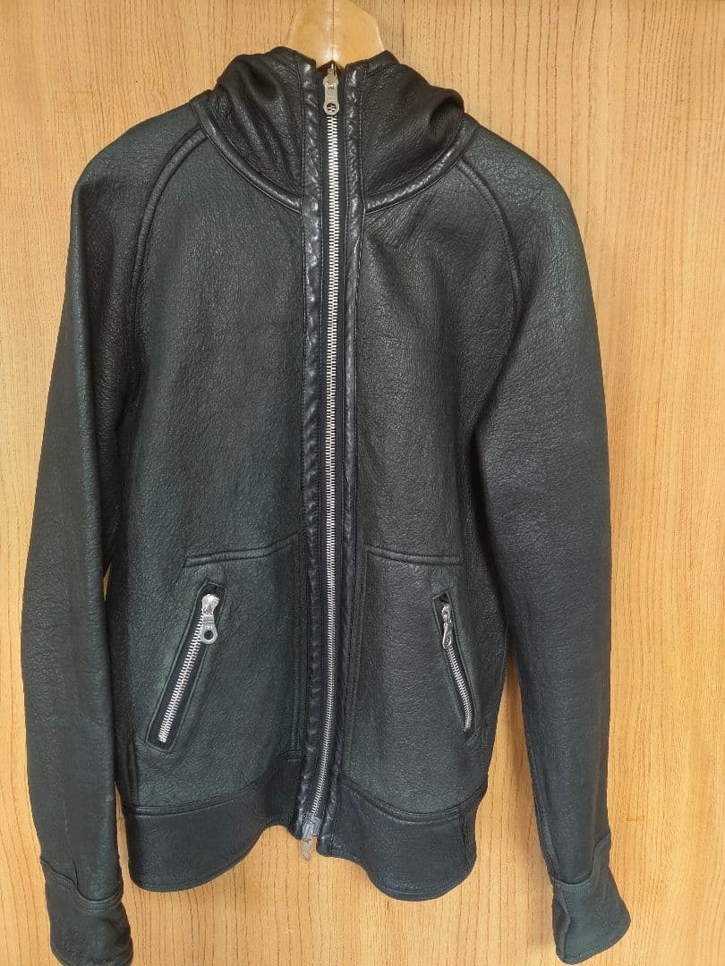 【BACKBONE】リバーシブル レザージャケットダブルジップパーカー Ｍサイズ