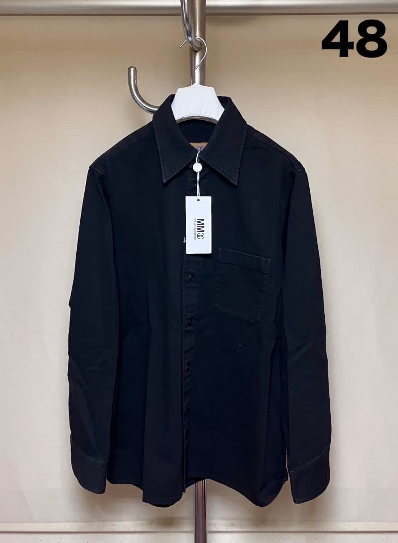 新品 48 24ss マルジェラ MM6 ロゴデニムシャツ 17726