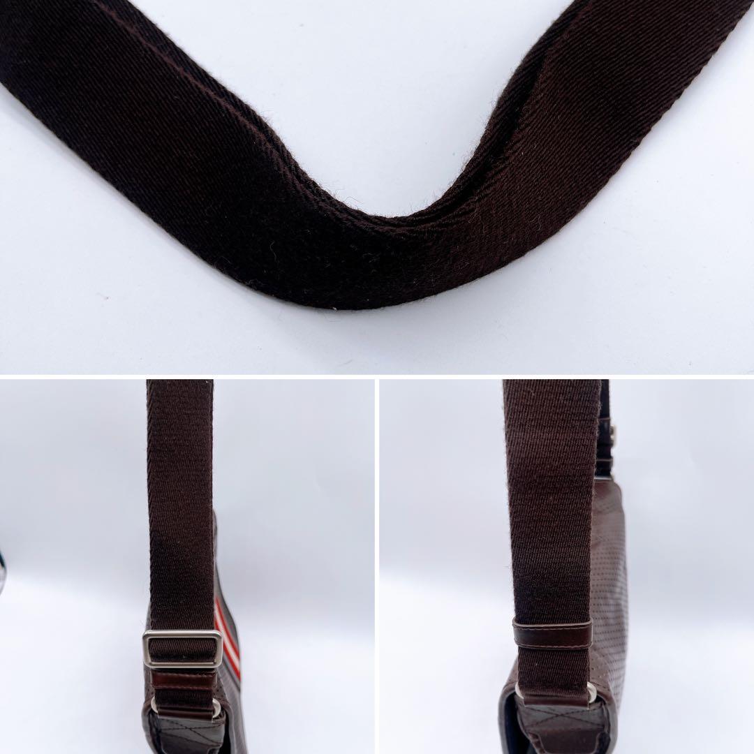 美品✨【バリー】メッセンジャーバッグ ショルダーバッグ パンチング加工 A4可能