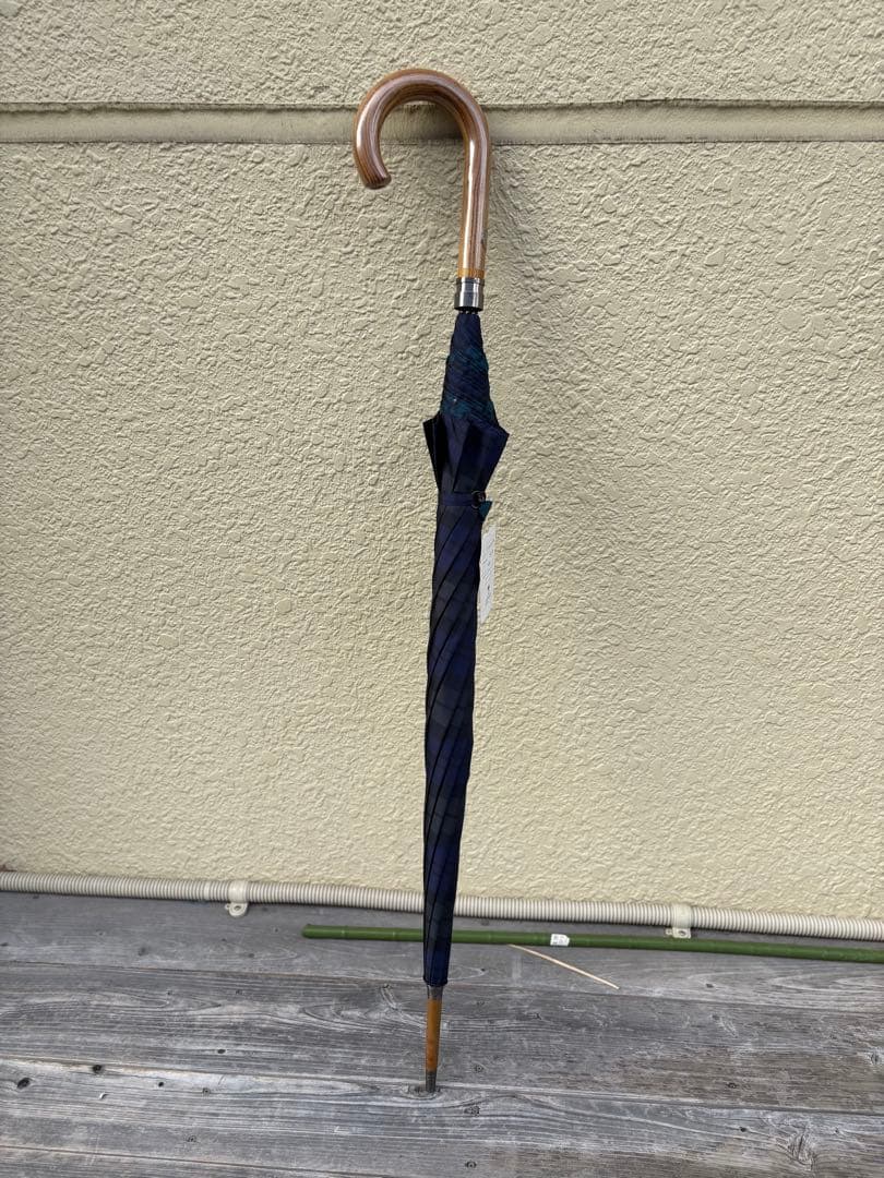 ブルックスブラザーズ　ブラックウォッチ長傘 55cm 木製ハンドル