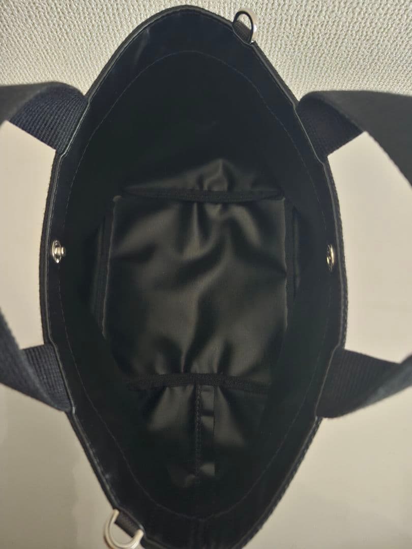 【美品】エルベシャプリエ 2701C 舟型トートS　黒　ノワール×ノワール