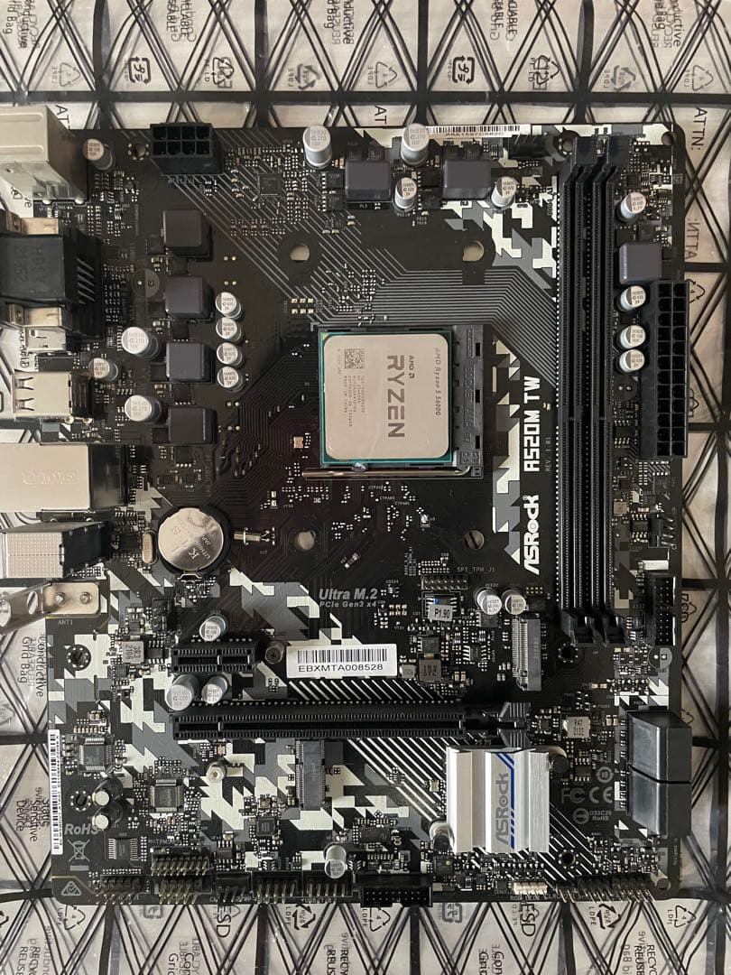 Asrock a520m tw + Ryzen5 5600G 【IOパネルなし】