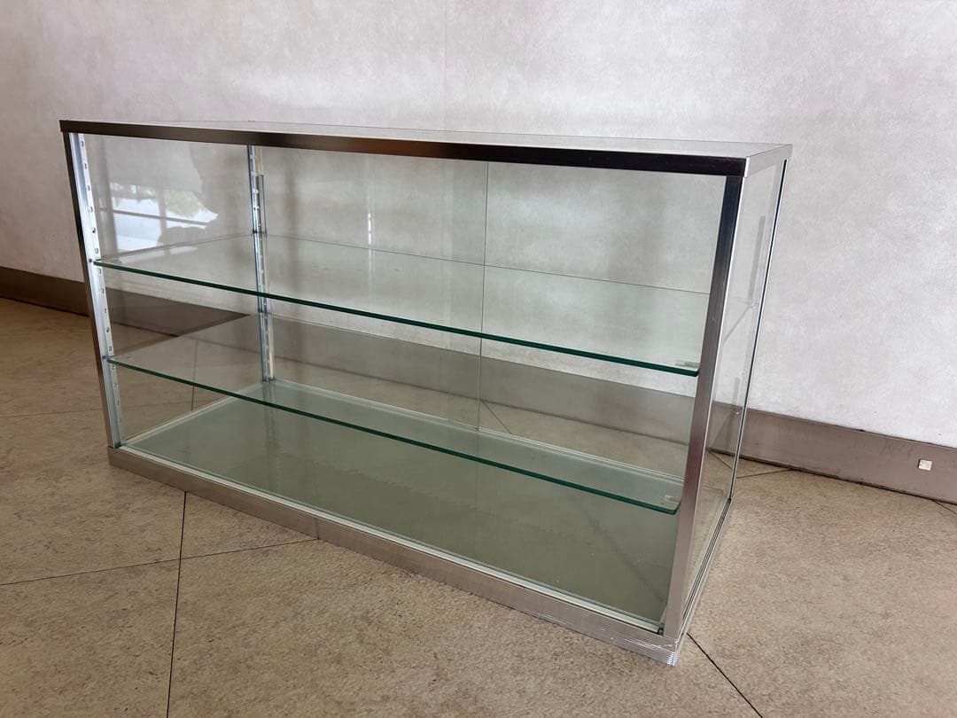 ガラスショーケース 扉 3段 ディスプレイラック 飾り棚 古道具　昭和レトロ