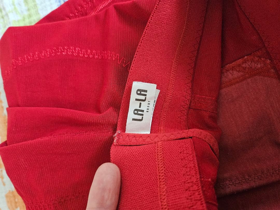 LA-LA ビスチェ/ロングガードルセット レッド E65/64