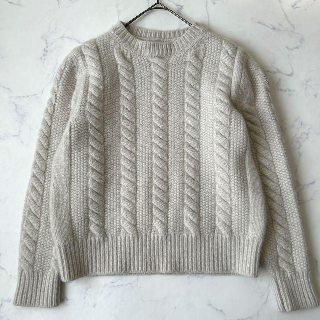 モンクレール 2023年モデル セーター ニット カシミヤ混ワッペン ケーブル