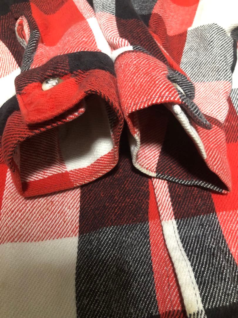 即決 90s USA製 ファイブブラザー チェック ヘビーネルシャツ M