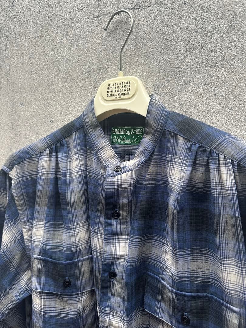 BROWN by 2-tacs Stand collar スタンドカラーシャツ