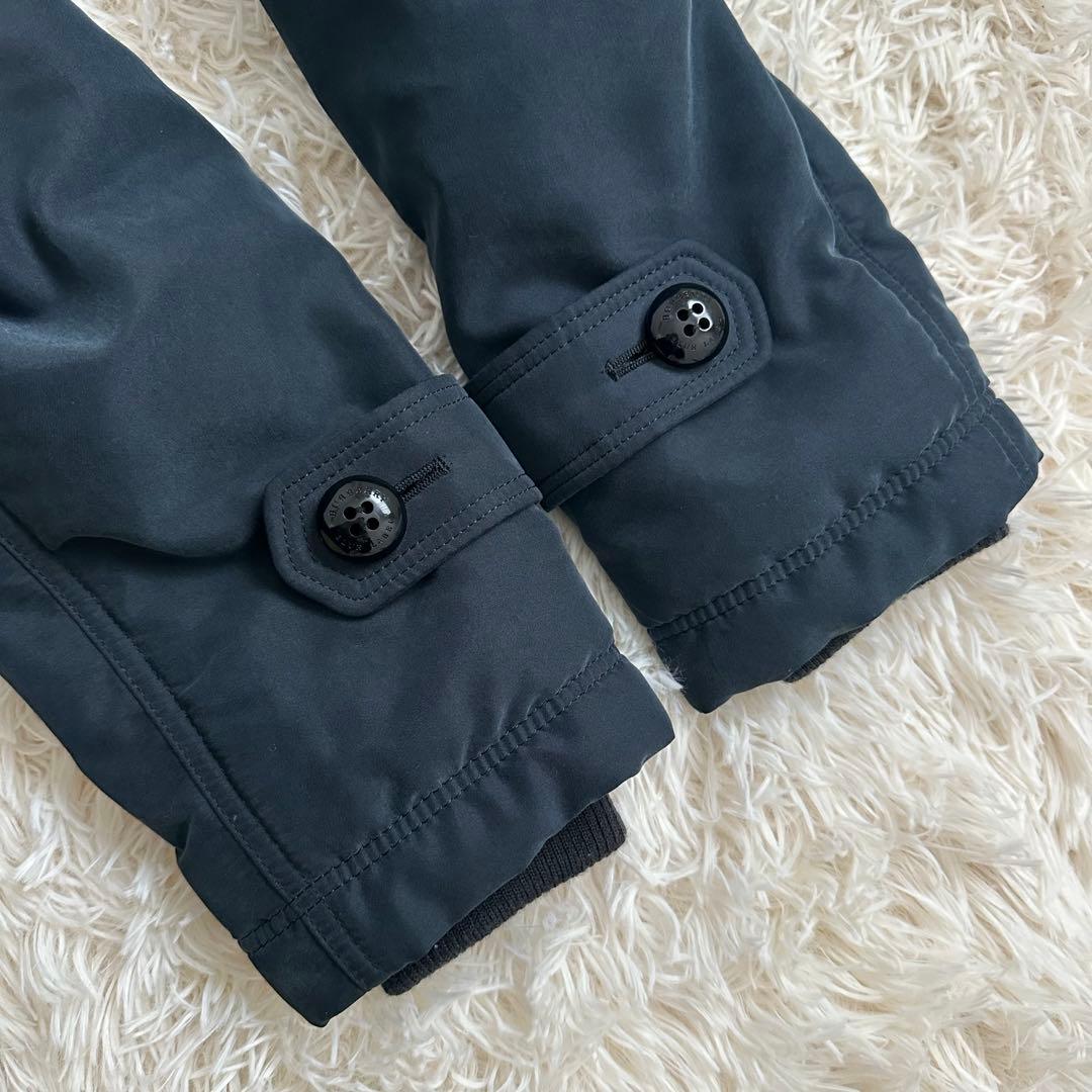 バーバリー 2way ラクーンファー　ノバチェック　中綿ダッフルコート 紺 M