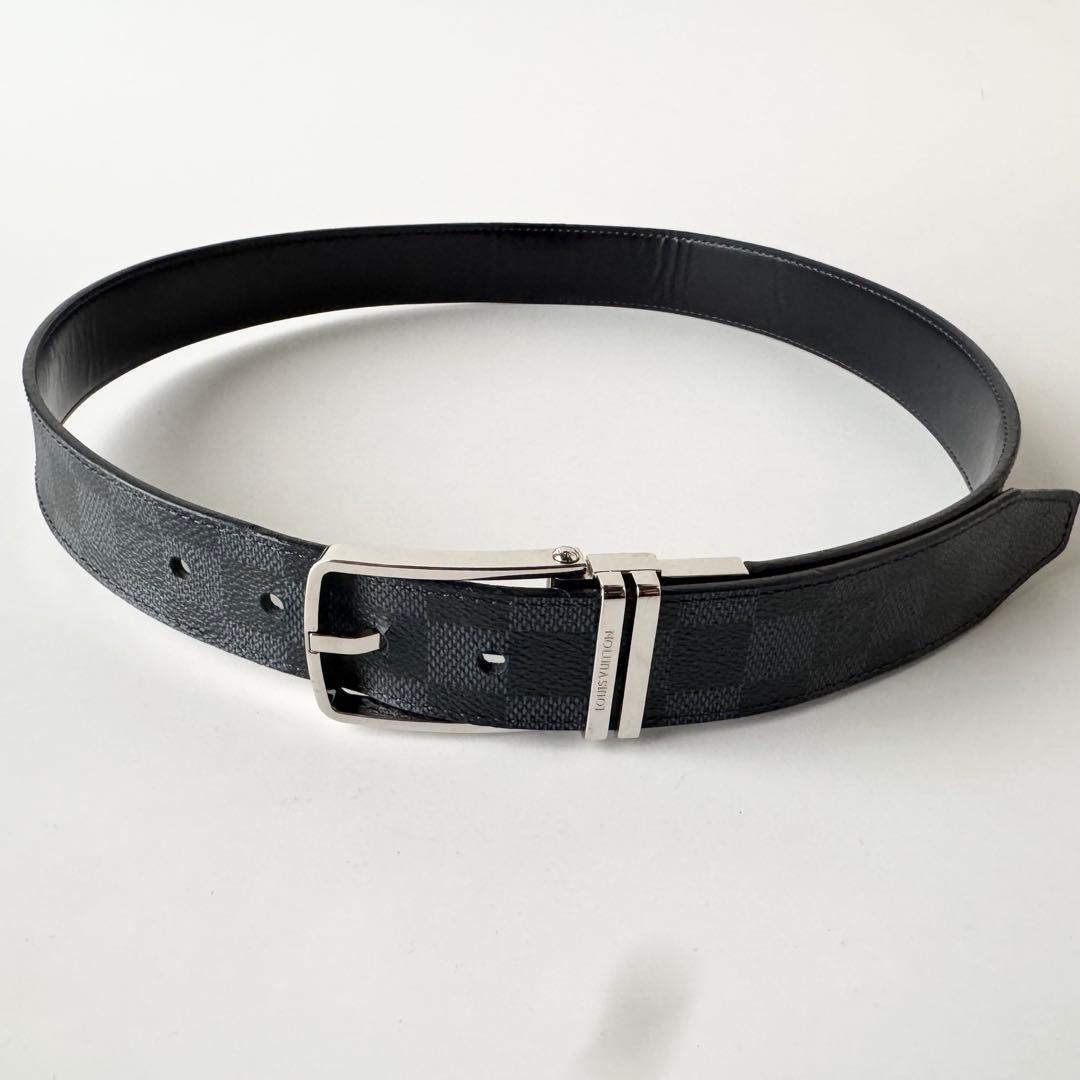 【美品】ルイヴィトン サンチュール ダミエグラフィット PVCレザー ブラック