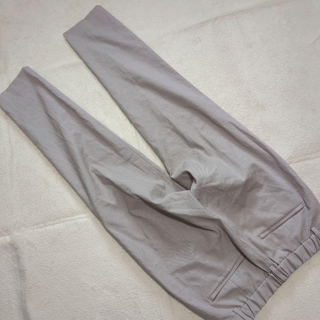 グリーンレーベルリラクシング ノーカラー パンツスーツ セットアップ グレージュ