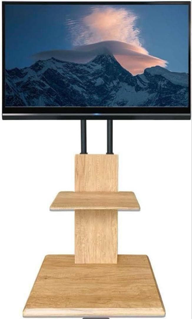 テレビスタンド TVスタンド モニター台　テレビ台 隠しキャスター付木目