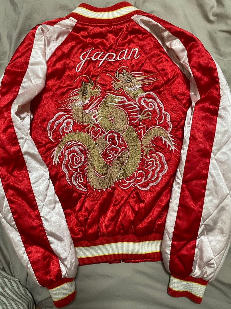 90s 日本限定 スカジャン 龍 鷲 虎 サテン unisex vintage