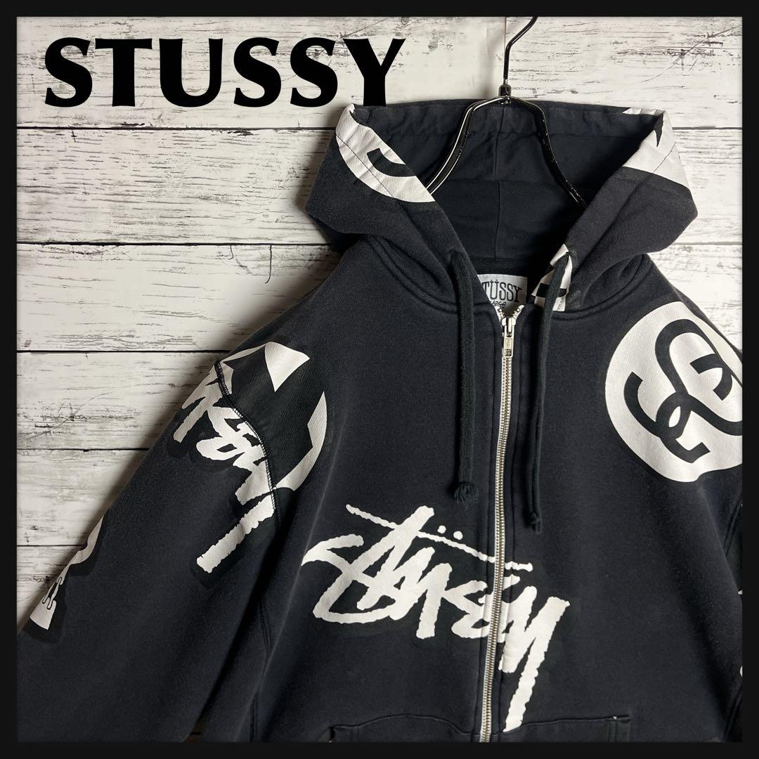 【即完モデル‼︎】STUSSY◎総柄 フルジップ パーカー D188