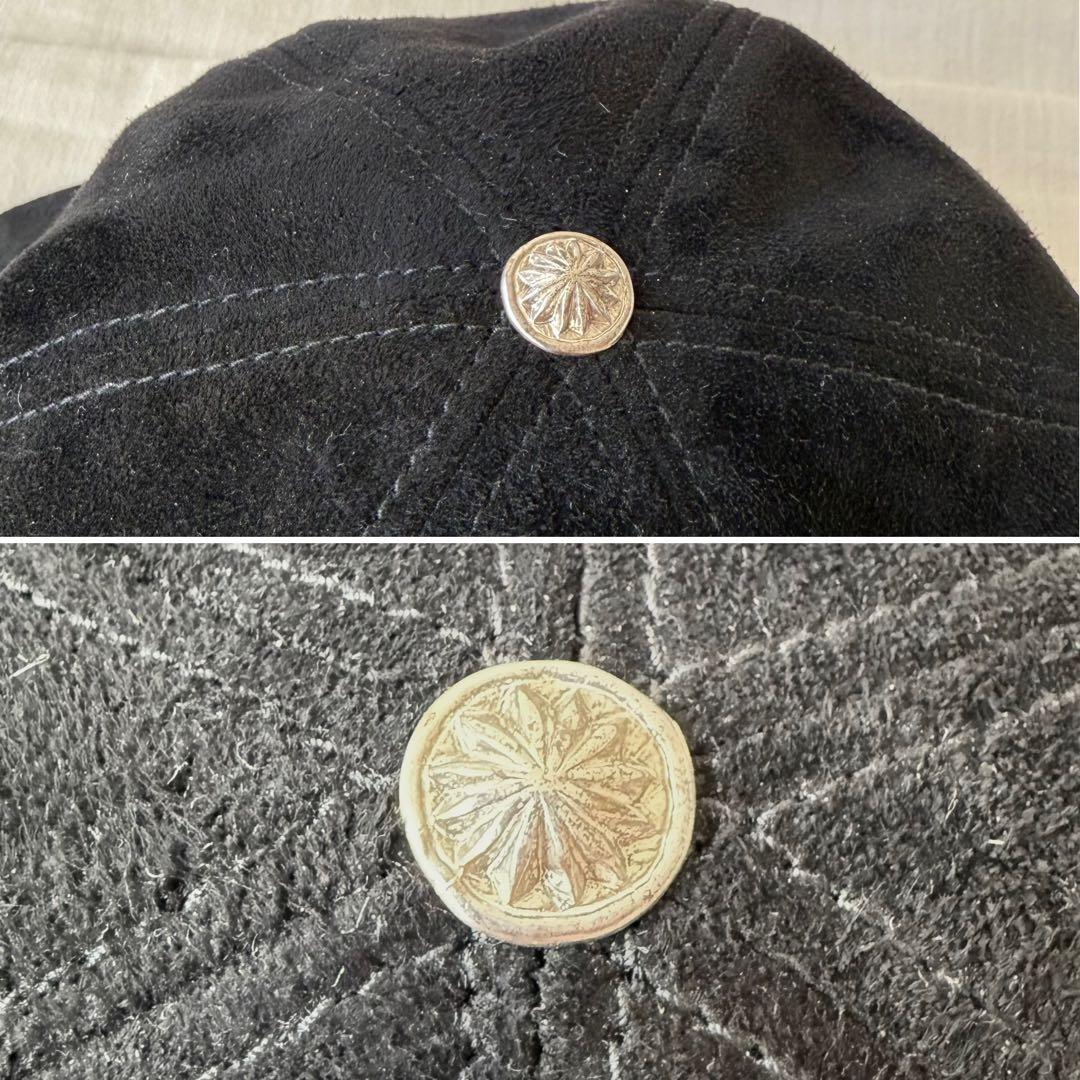 美品 LEATHER&SILVER MOTO レザーキャップ 黒 モトレザー