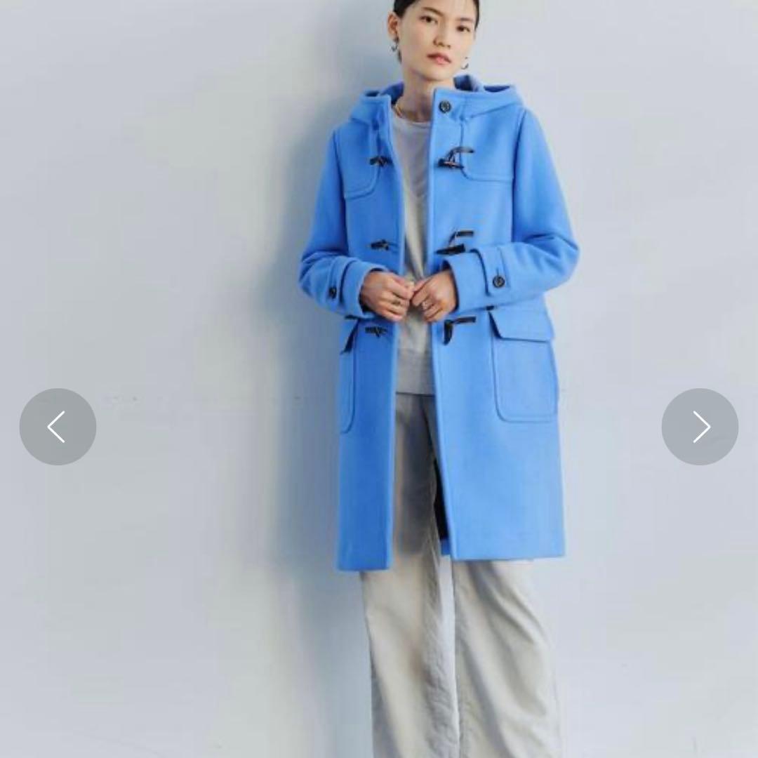 green label relaxing ダッフルロングコート コバルトブルー