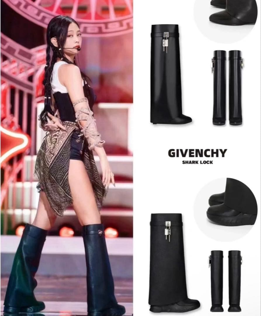 シャークロック ロング ブーツ 黒