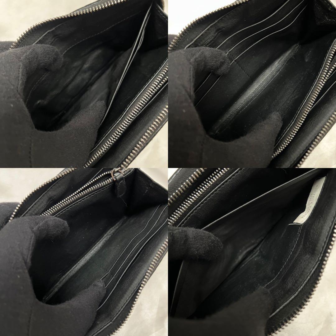 ◇レア美品◇ボッテガヴェネタ　パイソンレザー長財布　ラウンドジップ　ブラック