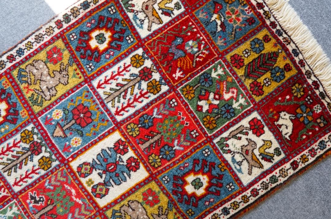 108x65cm 手織り ペルシャ絨毯　カシュカイ族