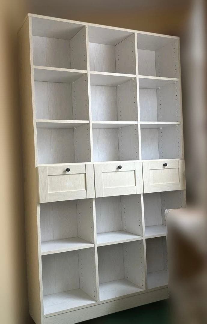 ホワイトオープンシェルフ 引き出し付き　ニトリ