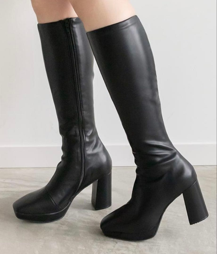 RANDA ランダ ロングブーツ 黒