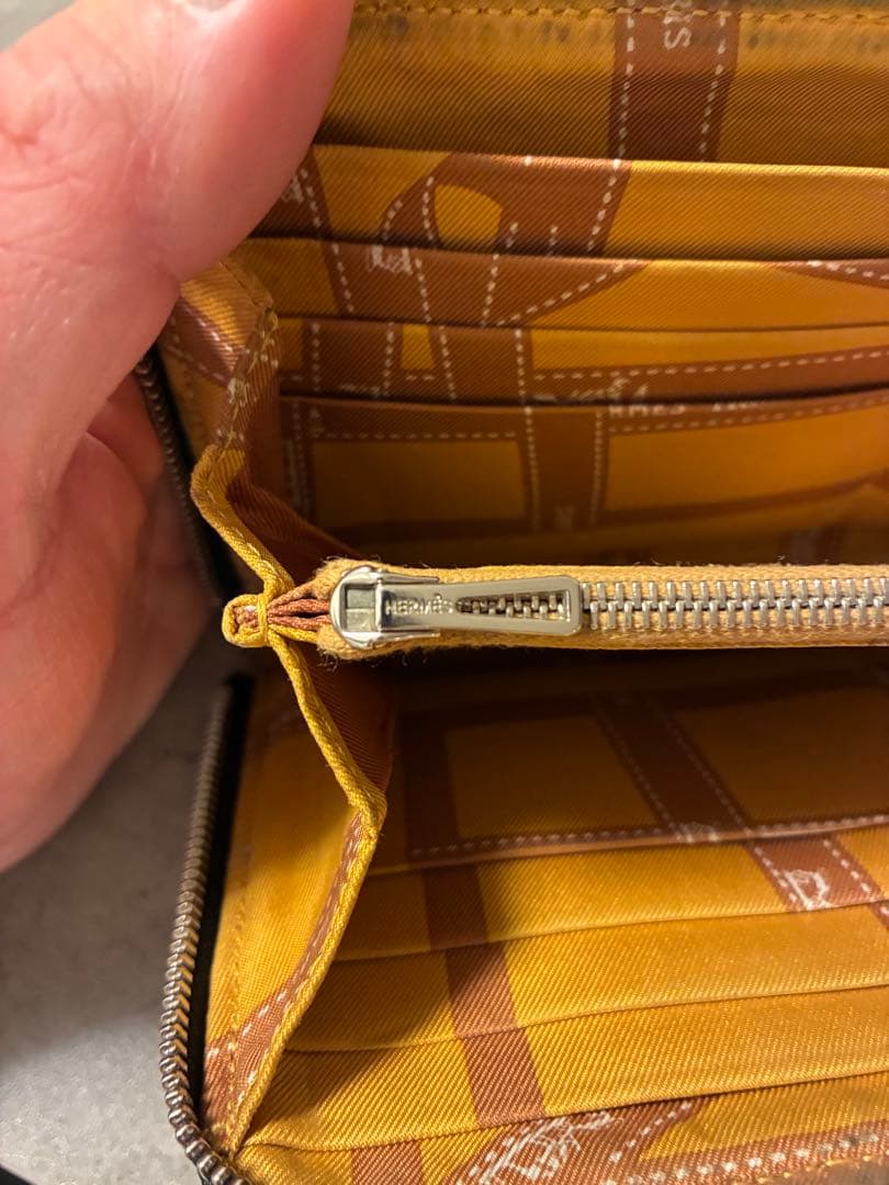 ち*る様 エルメス アザップロング シルクイン 長財布 ブラック