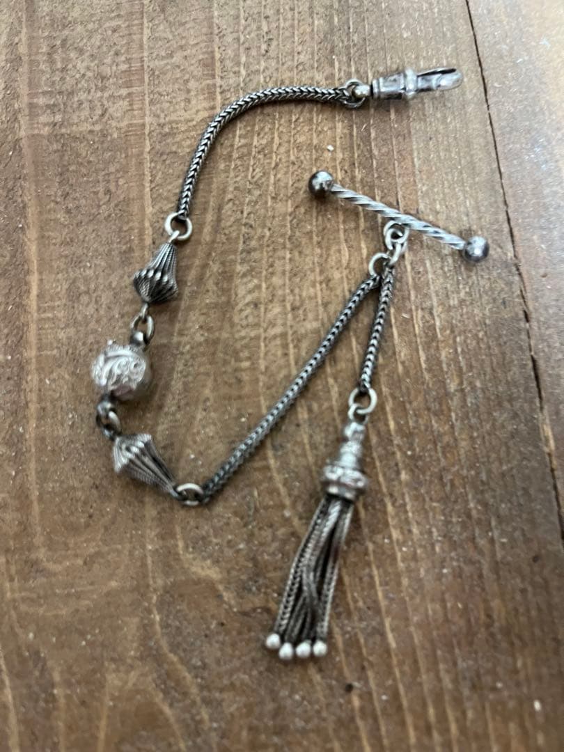 アンティーク懐中時計銀チェーン