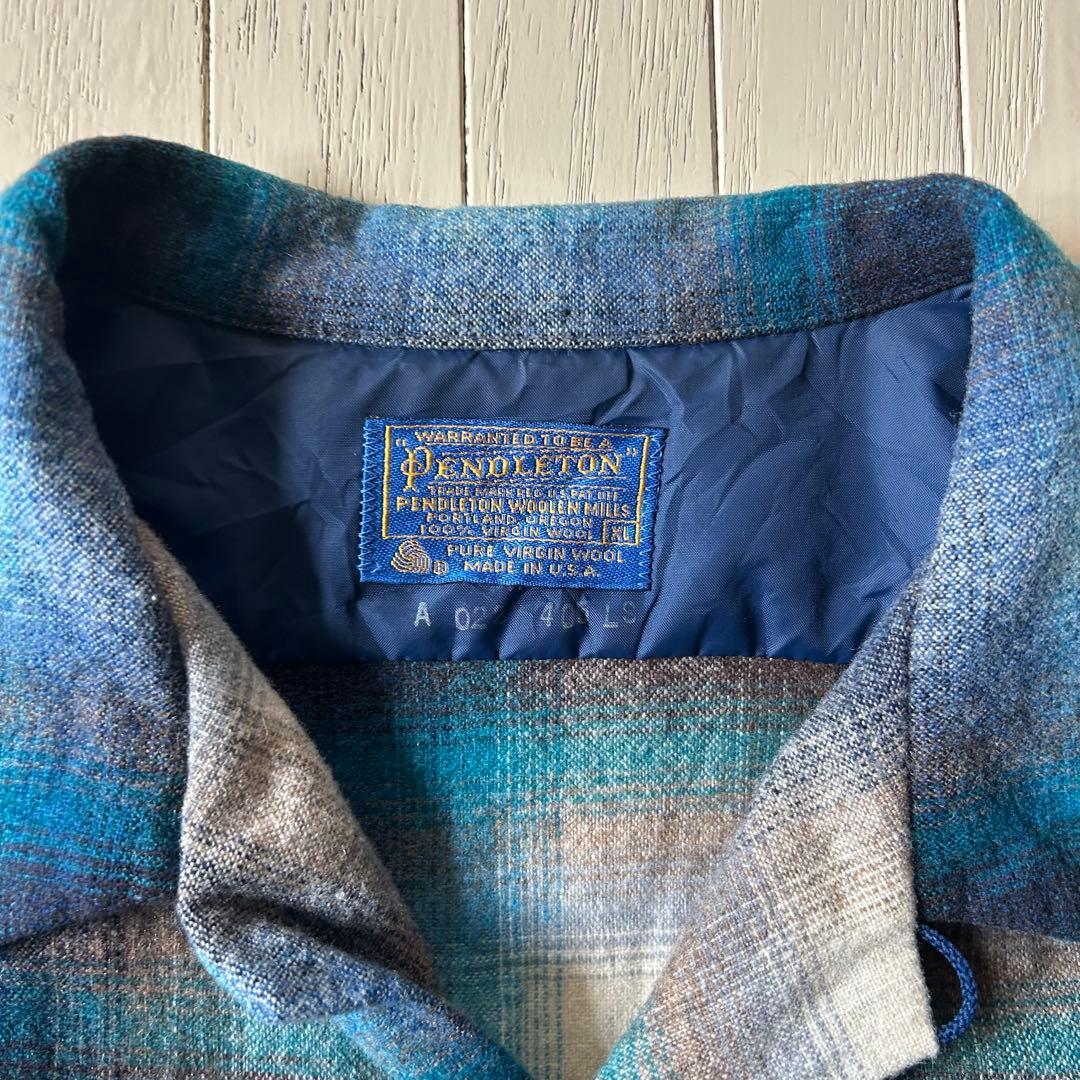 ド級スペシャル 70s ペンドルトン ボードシャツ 青オンブレ USA製 FJ氏