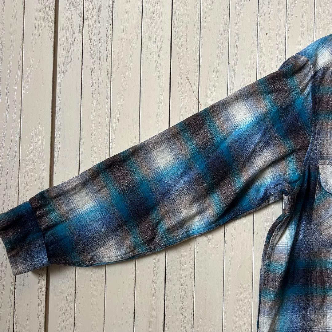 ド級スペシャル 70s ペンドルトン ボードシャツ 青オンブレ USA製 FJ氏