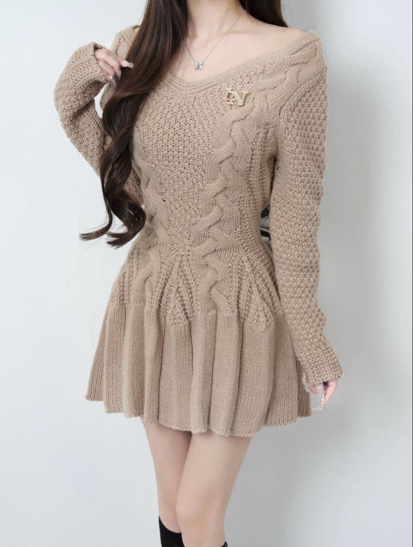 ワンピース Lumignon Cable knit flare dress