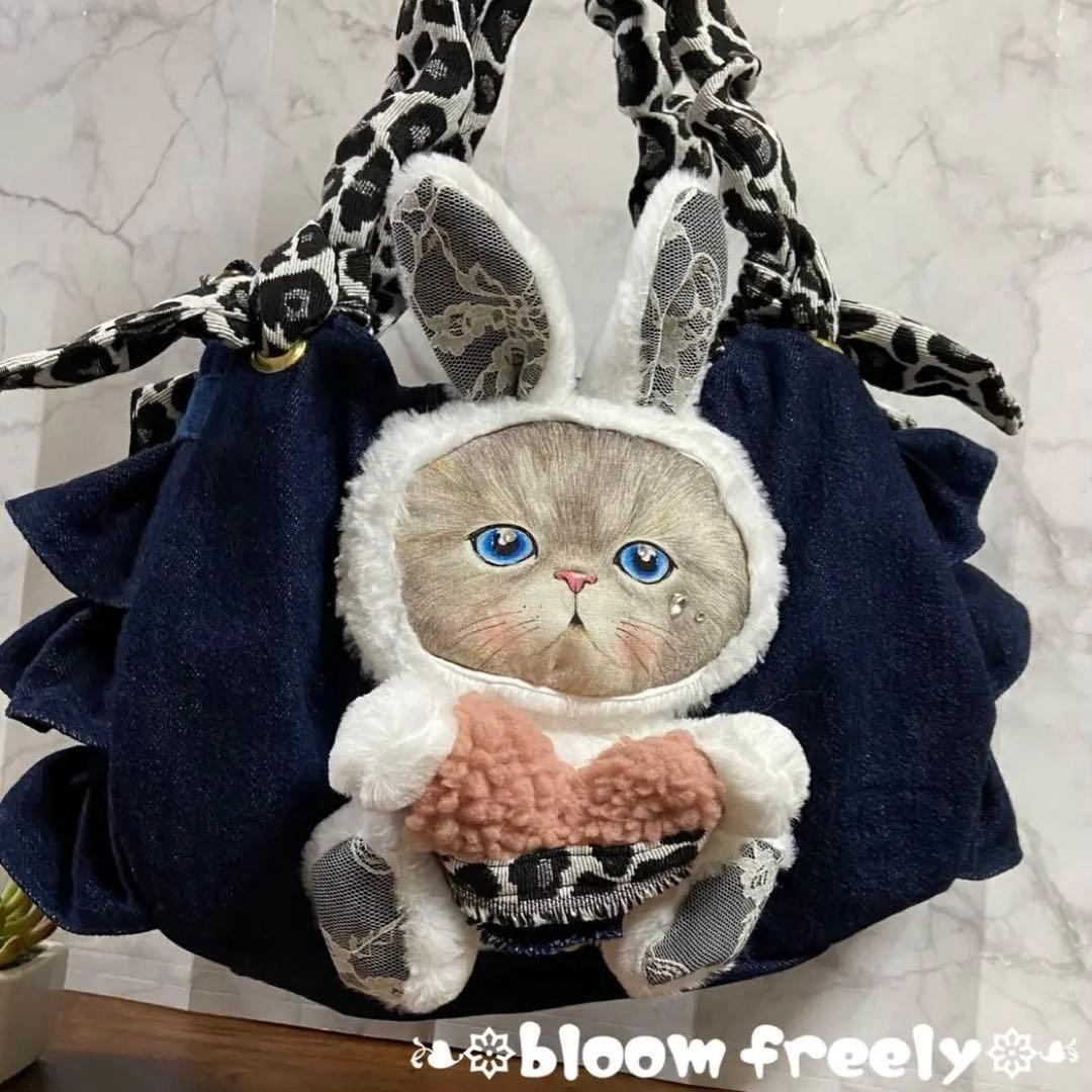 ❅*忙様 コヤンイサムチョン【デニムリメイク】フリルバッグ トートバッグ ハンド