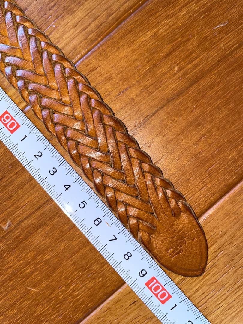 英国製　ラルフローレン　レザーメッシュベルト 36