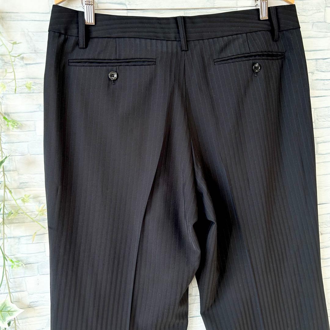美品⭐️RU丸井、スーツ上下、濃紺色ストライブ柄、大きなサイズ21号(6L)w85