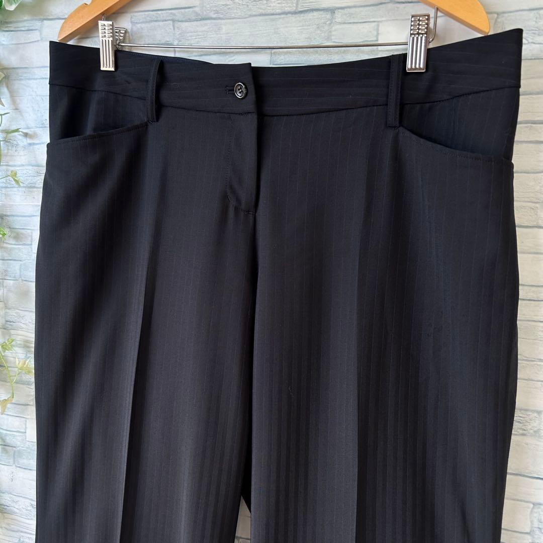 美品⭐️RU丸井、スーツ上下、濃紺色ストライブ柄、大きなサイズ21号(6L)w85
