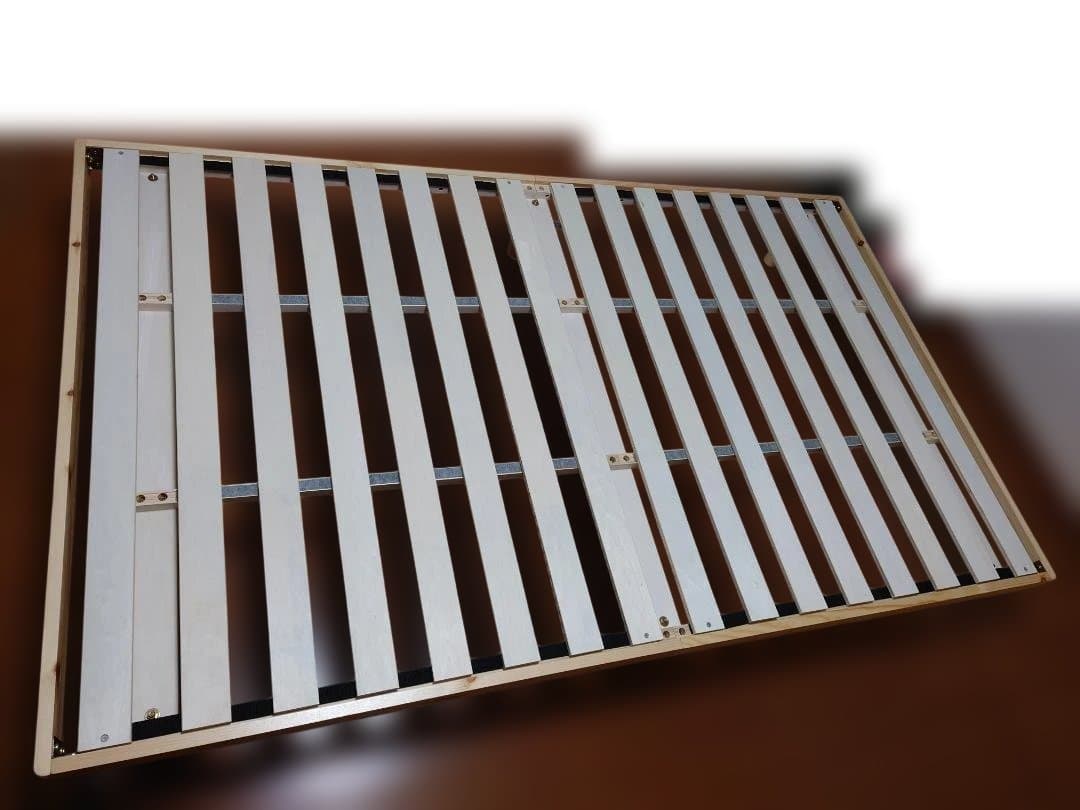 美品 ニトリ製 セミダブルサイズ 脚付きすのこベッド (SRN2 NA) 組立式