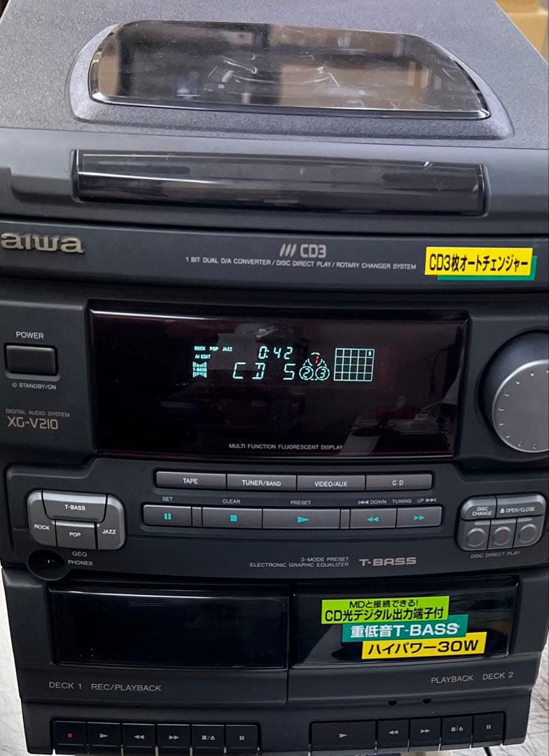 (ジャンク)aiwa アイワ　XG-V210 コンポ　スピーカーセット